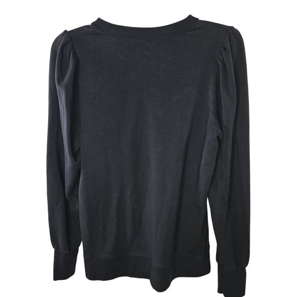 Summersalt Black The Softest French Terry Puff Sleeve Pullover Sweatshirt Small - Picture 6 of 6